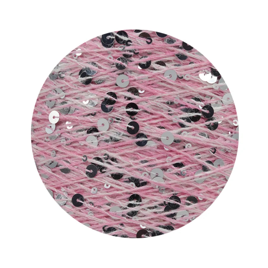 COOMAMUU 50/Ball пряжа 140M Hand Knitting Cotton Yarn 3mm+6mm Sequins Yarn DIY for Woman Woollen Sweater Hat Scarf Supplier