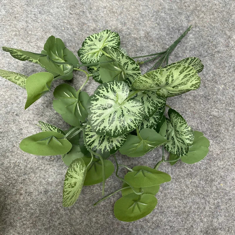Artificial Plants Branch Artificial Ivy Leaf Artificial Green Leaves Fake Greenery Plants Fork for Home Office Party Decor