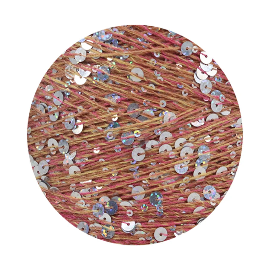 COOMAMUU 50/Ball пряжа 140M Hand Knitting Cotton Yarn 3mm+6mm Sequins Yarn DIY for Woman Woollen Sweater Hat Scarf Supplier