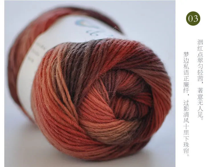 100% Wool Yarn Rainbow Color for Hand Knitting Crochet Hand-Woven Thickness Woolen Yarn Woolen Yarn Crocheting Shawl Thread