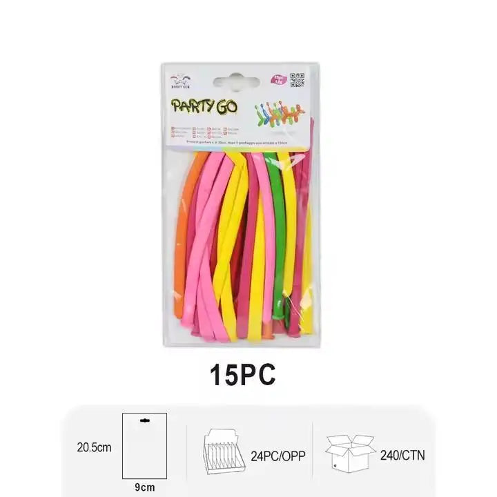 1.8G Macaron/Matte Strip Latex Balloon 15PC Blend Balloons & Accessories