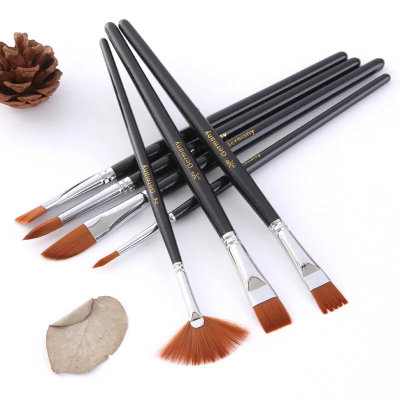 Art Supply 12pcs Art Painting Brush Assorted Set for Acrylic Watercolor Gouache