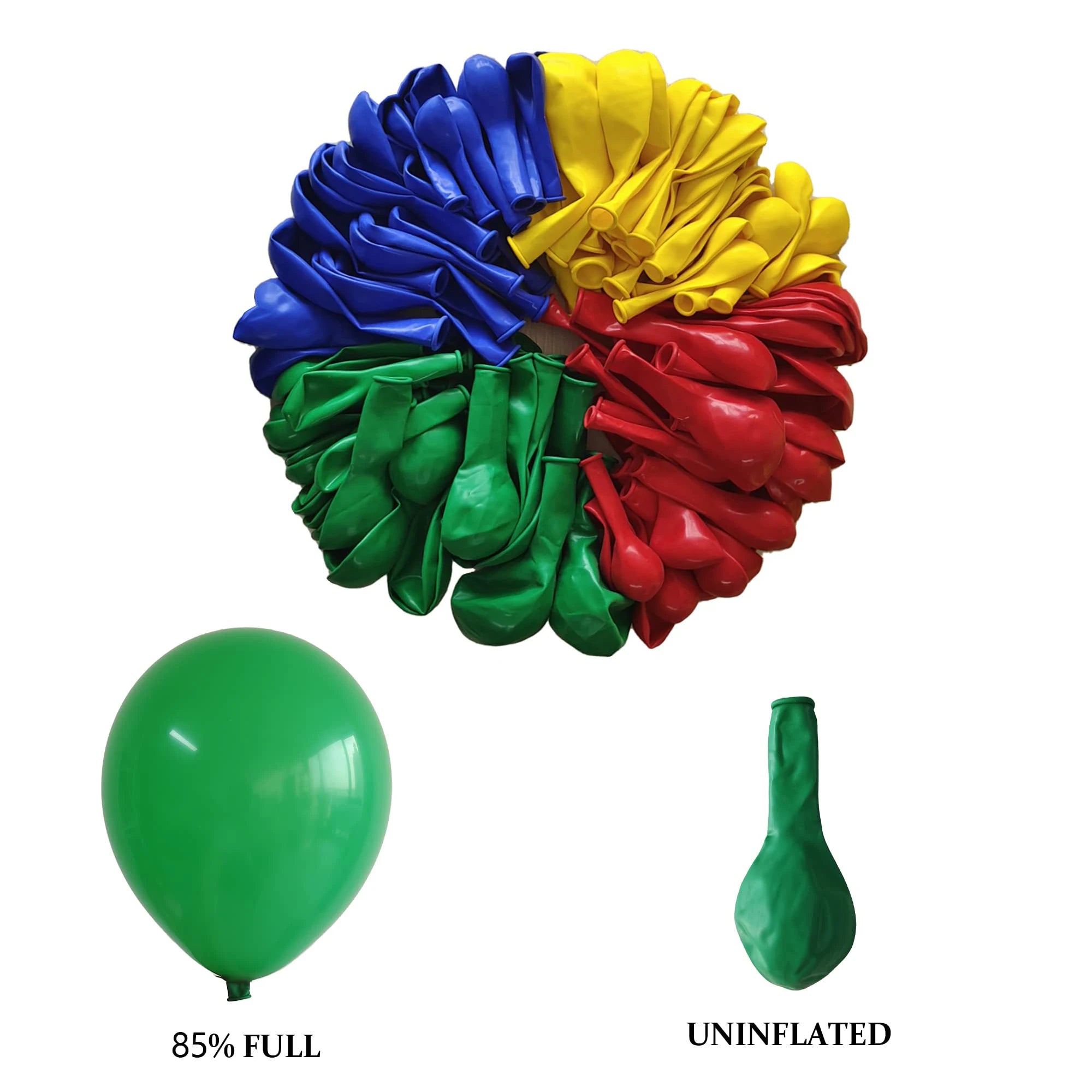 Hot Selling 126pcs Red Blue Yellow Green Latex Balloon Arch Suitable for Birthday Wedding Bachelor Party Decoration Balloons