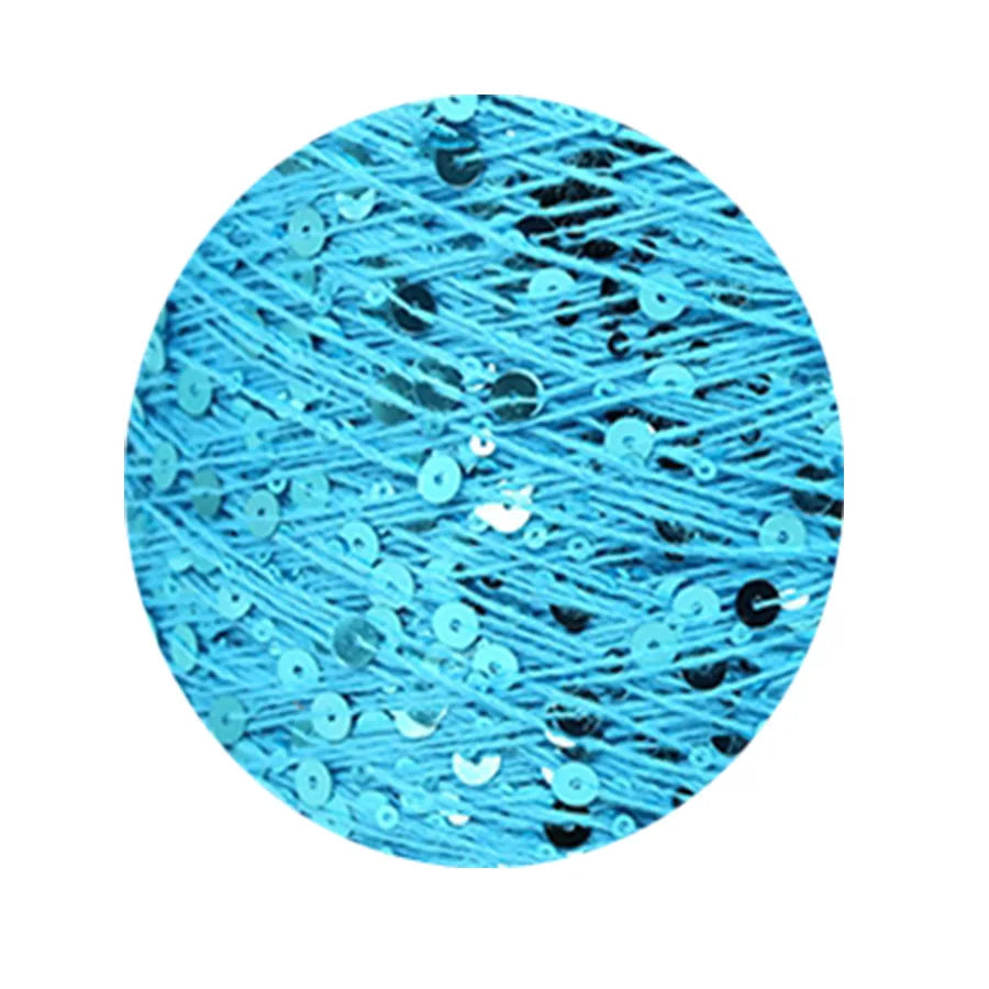 COOMAMUU 50/Ball пряжа 140M Hand Knitting Cotton Yarn 3mm+6mm Sequins Yarn DIY for Woman Woollen Sweater Hat Scarf Supplier