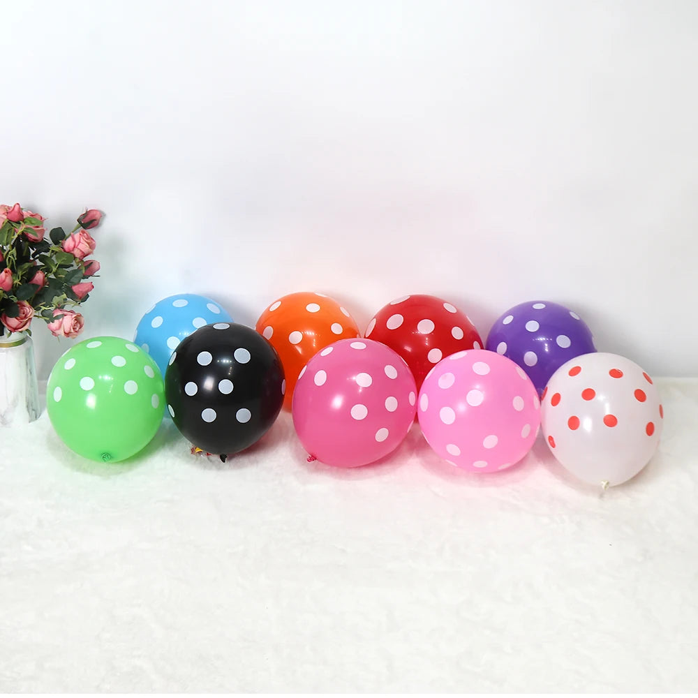 100pcs/bag China Supplier Wholesale Lucky Stuffing Spot 12 Inch  Latex Balloons Different Dot Latex Balloon