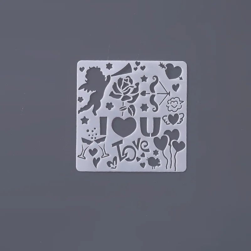 OEM Custom Drawing Template Reusable Laser Cut PET Plastic Stencil Scrapbook Album Painting Template Stencil