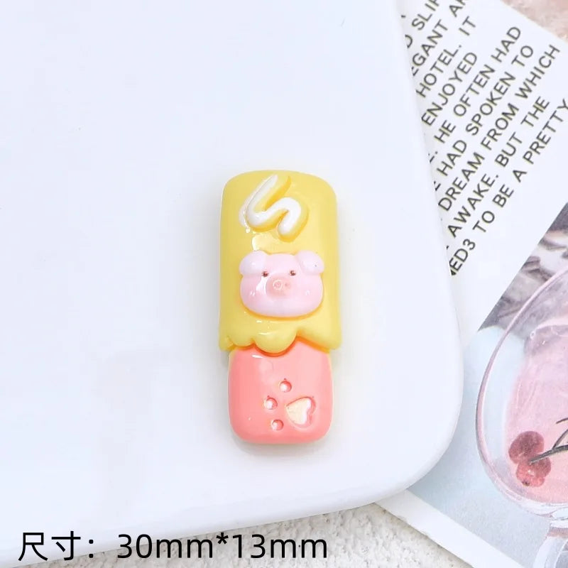 100Pcs Simulation Cartoon Chocolate Bar Resin Cabochon Scrapbook for Phone Decoration DIY Jewelry Making Dollhouse Accessories