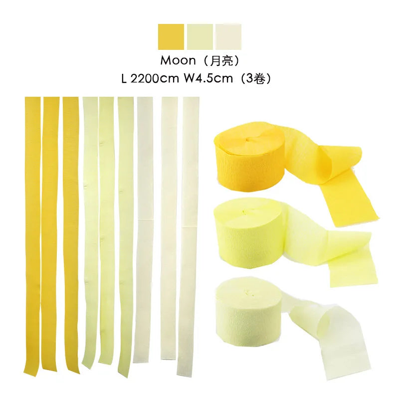 Color Crepe Paper Roll Set DIY Birthday Party Background Decoration Pull Flower For Children's Living Room Decor Paper Ribbon