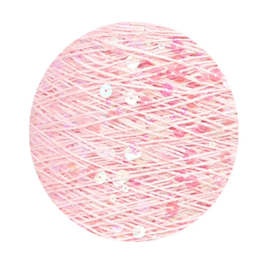 COOMAMUU 50/Ball пряжа 140M Hand Knitting Cotton Yarn 3mm+6mm Sequins Yarn DIY for Woman Woollen Sweater Hat Scarf Supplier