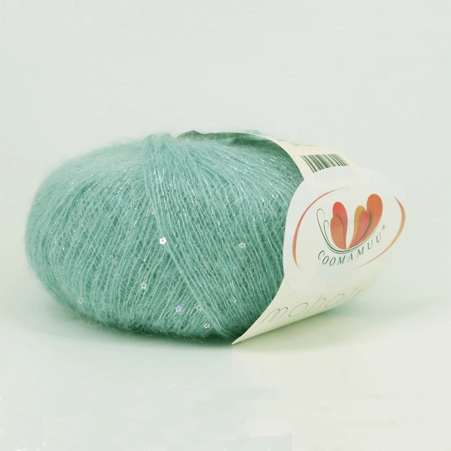 25G Sequins Mohair Yarn Soft Gold Silver Thread Sparkly Thin Wool Yarn for Hand Knitting Silk Thread Fashion Spandex Yarns