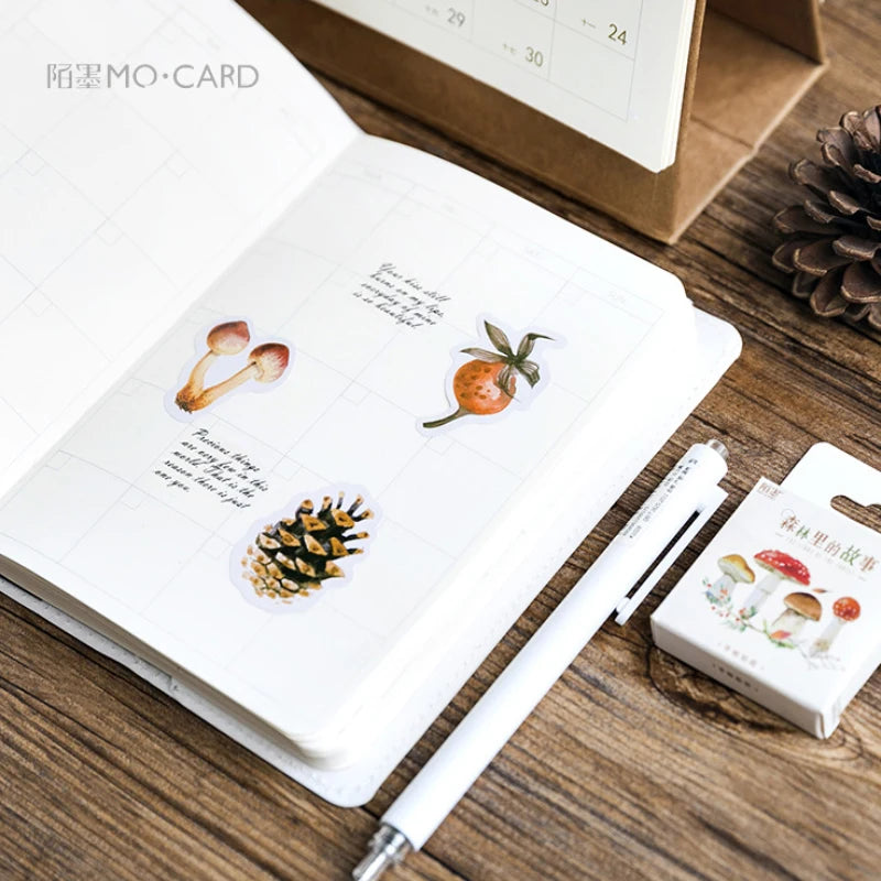 46pcs/box Cute the Story in the Forest Paper Label Stickers Decoration DIY Scrapbook Notebook Album Vintage Sticker Stationery