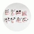 Kawaii Pink Panda Resin Figurines Food Bread Milk Charms Fit Slime Scrapbook Decorations