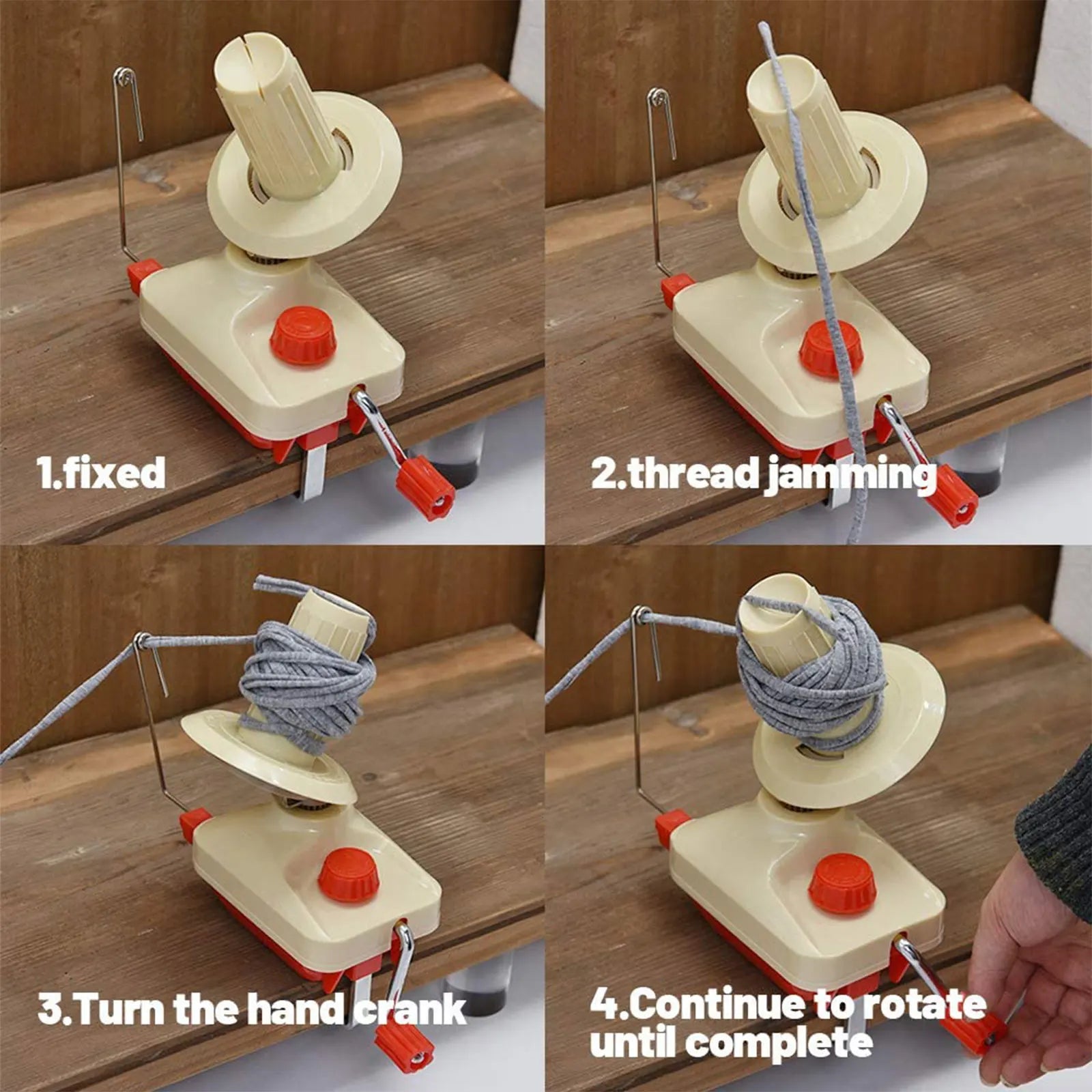 Swift Yarn Fiber String Ball Wool Winder, Holder for Household, Hand Operated Cable Needle Winding Machine Knitting Handheld Li