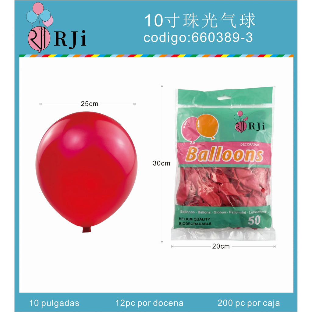 10-Inch Matte Red Latex Balloons 50Pcs for Wedding Birthday Party Decorations by RJIX Round Helium Quality Balloons with Matte F