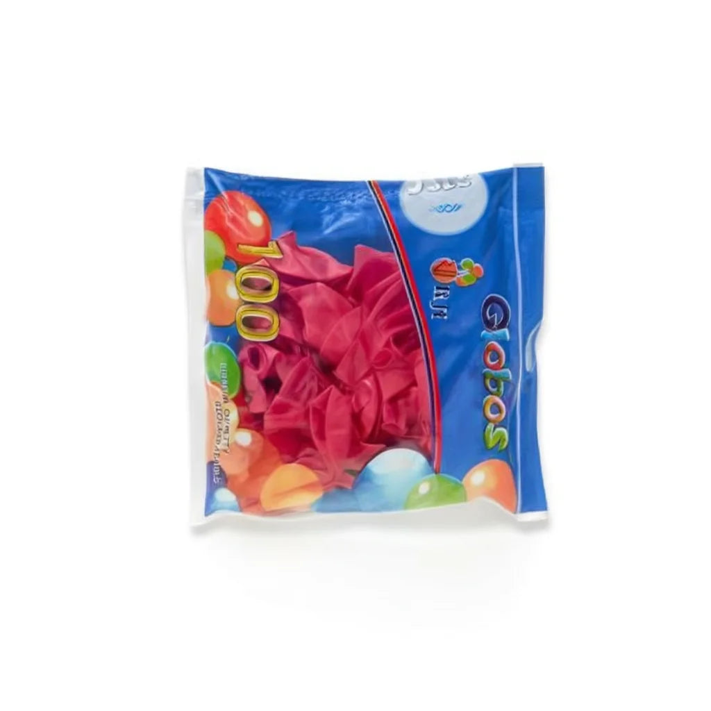 Matte Red Latex Balloons 10-Inch 100Pcs Party Decoration for Birthday Wedding Events by RJIX Brand, Circle Shape, Matte Finish,