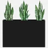Black Rectangular Planter With Artificial Plants Modern Home Garden Decorative Flower Pot