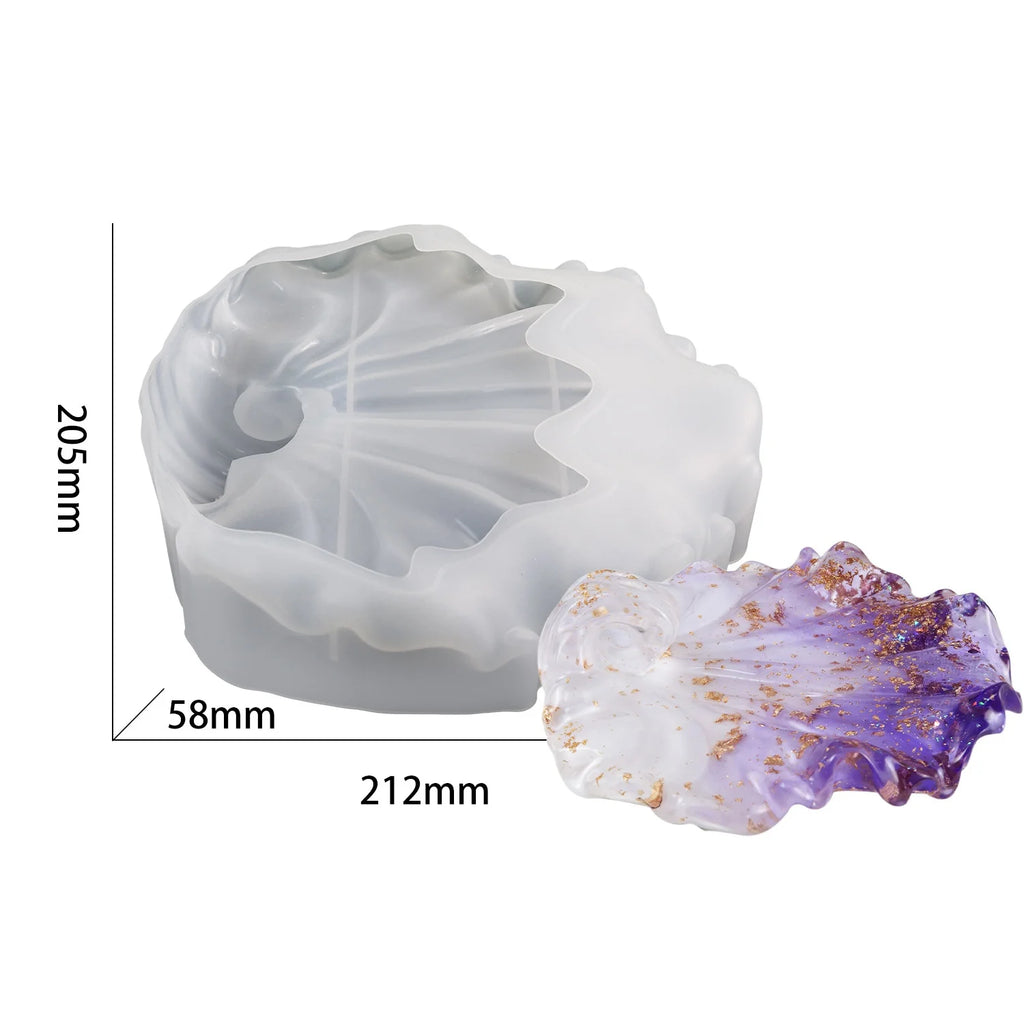 Marine Scallop Tray Silicone Mold Creative Storage Ornament, Home Decoration, Fruit Plate, Resin Handicraft