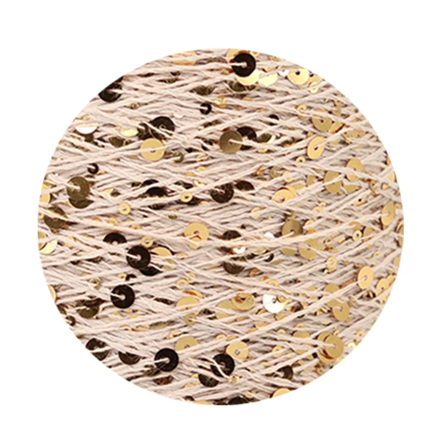 COOMAMUU 50/Ball пряжа 140M Hand Knitting Cotton Yarn 3mm+6mm Sequins Yarn DIY for Woman Woollen Sweater Hat Scarf Supplier