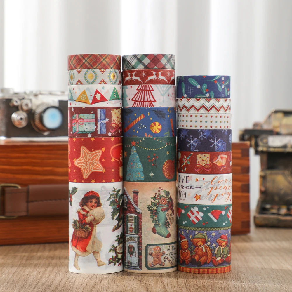 IMODA Stationery 20 Rolls Christmas Washi Tape Set Decorative Masking Tape for Scrapbook Journal DIY Art Craft Gift Wrapping