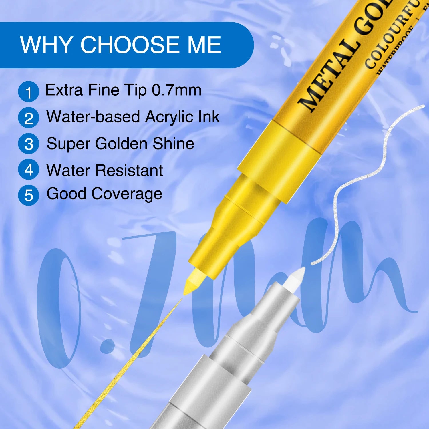 Brand New Extra Fine Tip Sparkle Metallic Pens 12 Pack Metallic Acrylic Paint Pens for Scrapbook Supplies, Black Paper,