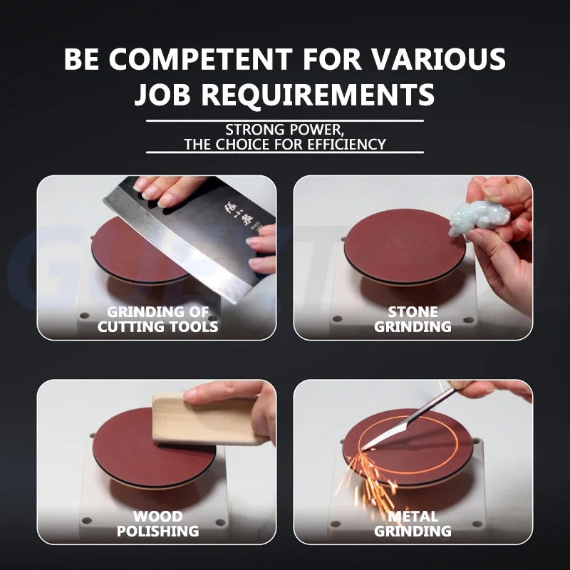 Small Electric Knife Sharpener Scissors Grinder Carving Knife Grinder 4-inch Disc Sandpaper Table Grinder Polishing Machine ABS