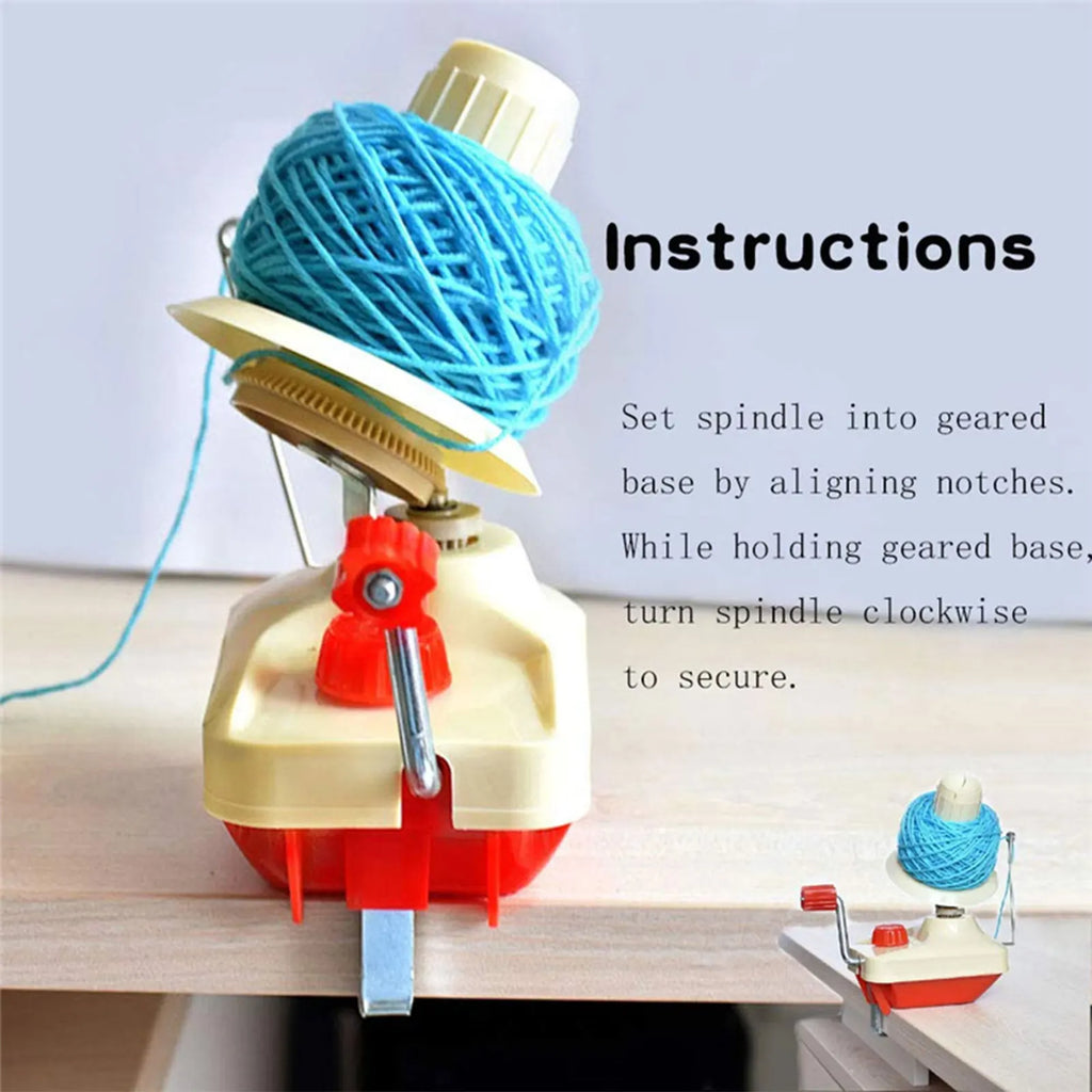 Swift Yarn Fiber String Ball Wool Winder, Holder for Household, Hand Operated Cable Needle Winding Machine Knitting Handheld Li