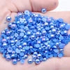 Hot Sale 1000pcs 12mm AB Colors Glue on Resin Half Round Flatback Beads for Clothes Dresses DIY Crafts Scrapbook Decoration