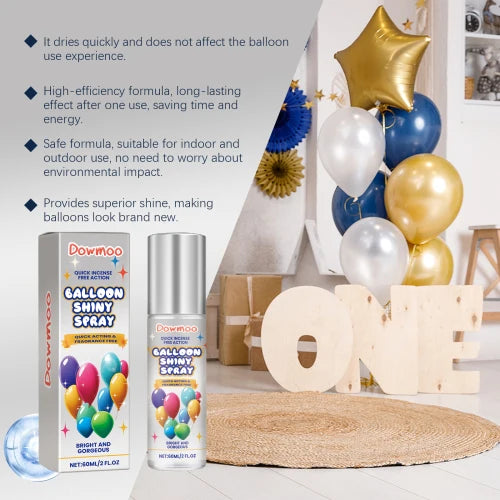 Dowmoo Latex Balloon Shine  Long-Lasting Non-Oxidizing Enhanced Gloss Textured Atmosphere Spray