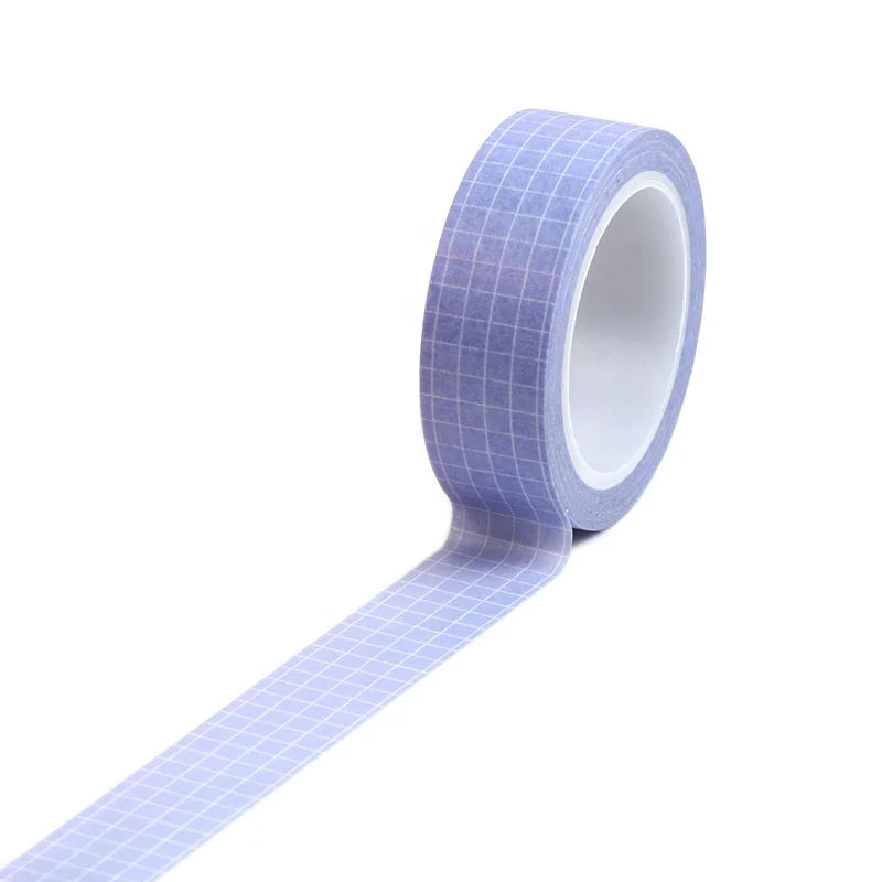 Wholesale Grid Deco Masking Washi Tape Japanese Paper Tape Pressure Sensitive Adhesive Journal Scrapbook Daily Printing Option