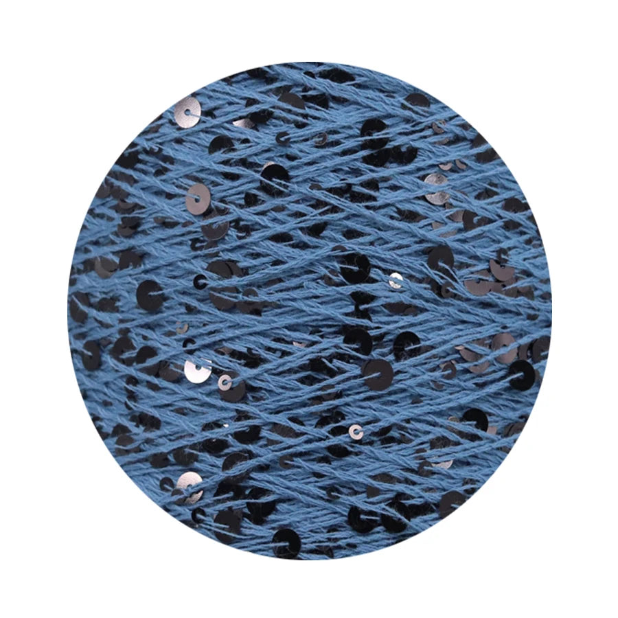 COOMAMUU 50/Ball пряжа 140M Hand Knitting Cotton Yarn 3mm+6mm Sequins Yarn DIY for Woman Woollen Sweater Hat Scarf Supplier