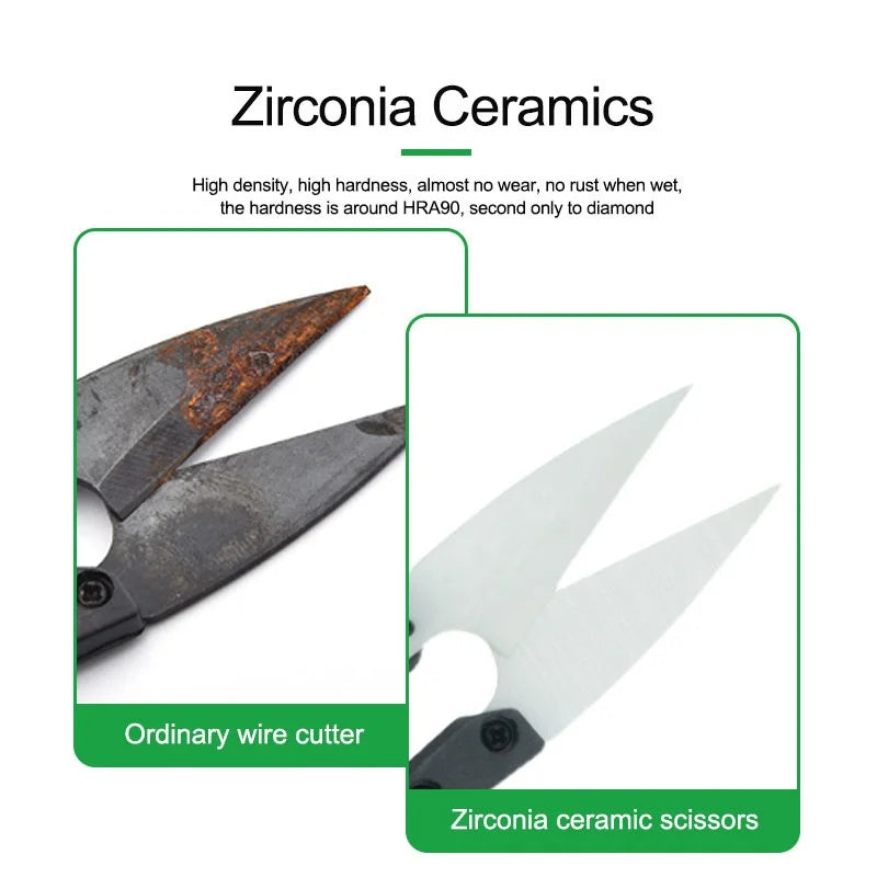 RELIFE RL-102 Insulated Ceramic Scissors High Hardness U-shaped Scissors for Mobile Phone Repair Tools Cutting Battery Cables