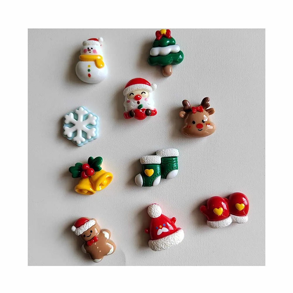 Mix 25mm Christmas Resin Charms Boots Snowman Tree Hat Snowflakes Cabochon Fit Scrapbook Hair Bow Making