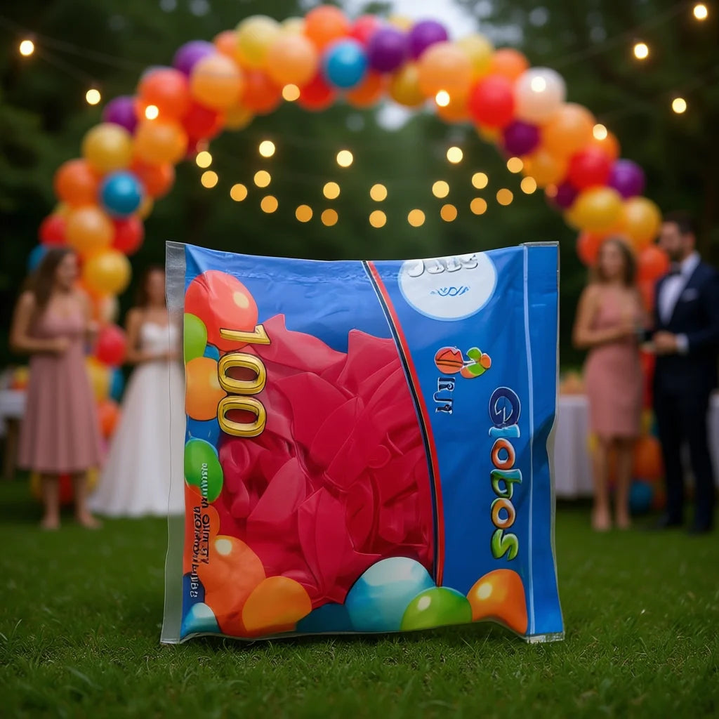 Matte Red Latex Balloons 10-Inch 100Pcs Party Decoration for Birthday Wedding Events by RJIX Brand, Circle Shape, Matte Finish,