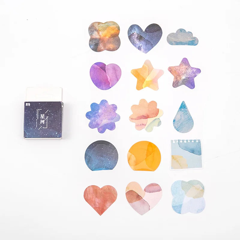 45pcs Per Pack Beautiful Star Mini Boxed Stickers Scrapbook Diary Sticker Notebook DIY Label Hot Sale Stationery