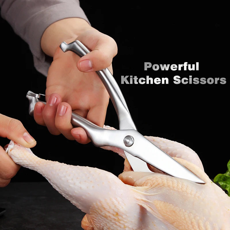XITUO Stainless Steel Kitchen Strong Scissors Cut Chicken and Duck Bones Chef Professional Practical Scissors Kitchen Essentials