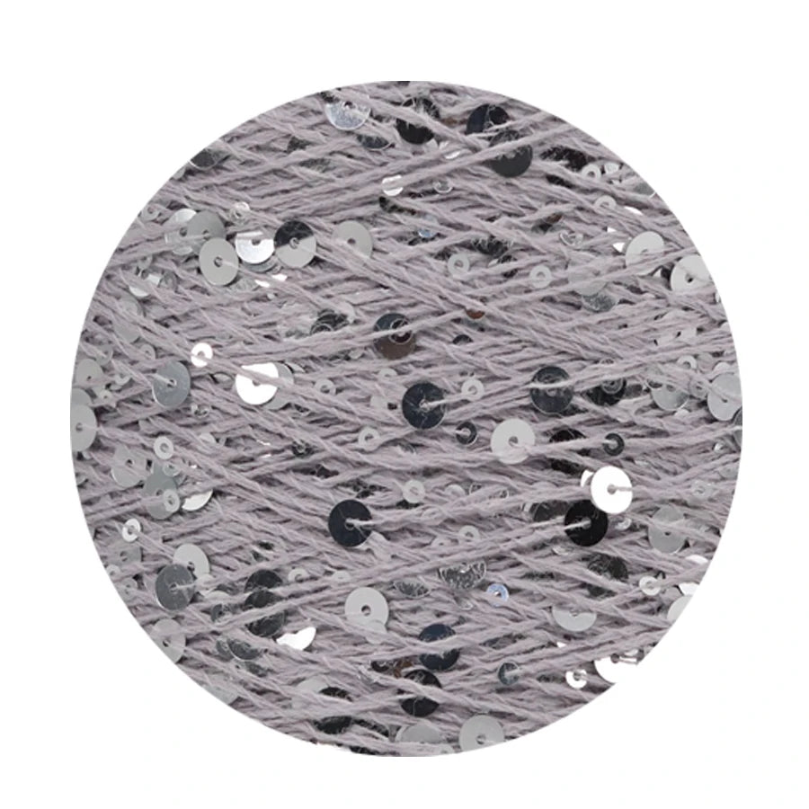 COOMAMUU 50/Ball пряжа 140M Hand Knitting Cotton Yarn 3mm+6mm Sequins Yarn DIY for Woman Woollen Sweater Hat Scarf Supplier