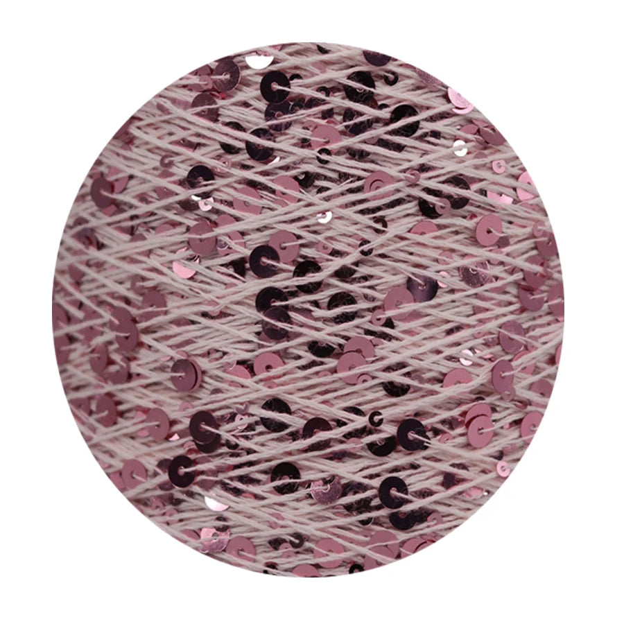 COOMAMUU 50/Ball пряжа 140M Hand Knitting Cotton Yarn 3mm+6mm Sequins Yarn DIY for Woman Woollen Sweater Hat Scarf Supplier