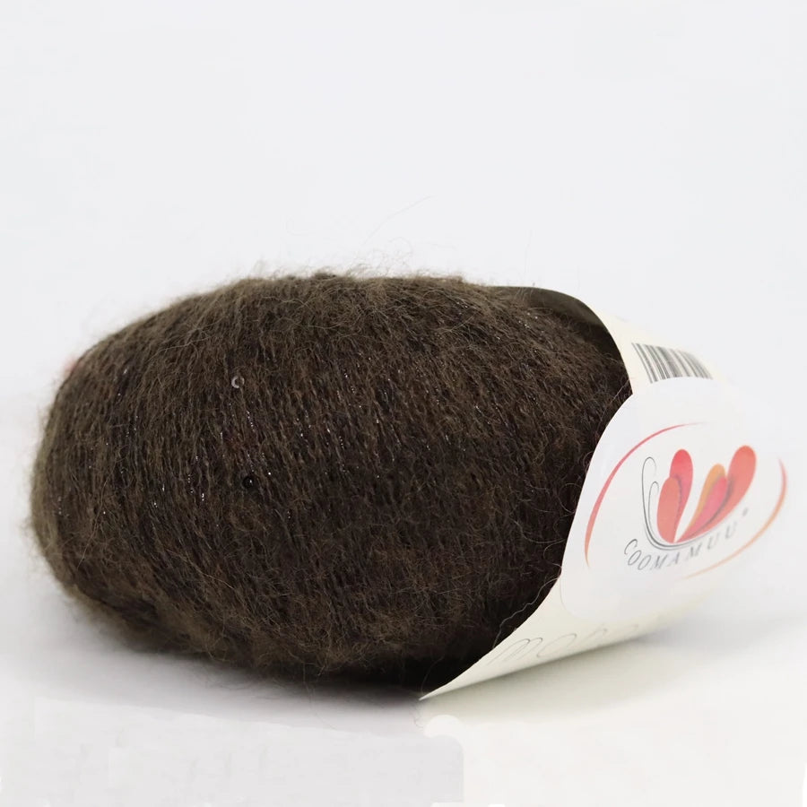 25G Sequins Mohair Yarn Soft Gold Silver Thread Sparkly Thin Wool Yarn for Hand Knitting Silk Thread Fashion Spandex Yarns
