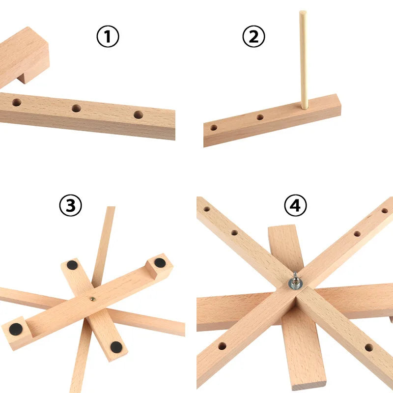 1 PCs Wooden Swift Yarn Winder String Wool Winder Holder Umbrella Hand-Operated Knitting Needle Yarn Craft Skein Winder Tools