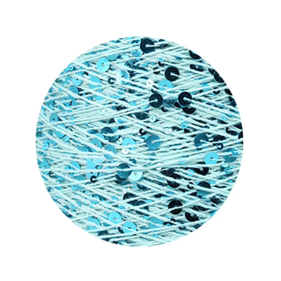 COOMAMUU 50/Ball пряжа 140M Hand Knitting Cotton Yarn 3mm+6mm Sequins Yarn DIY for Woman Woollen Sweater Hat Scarf Supplier