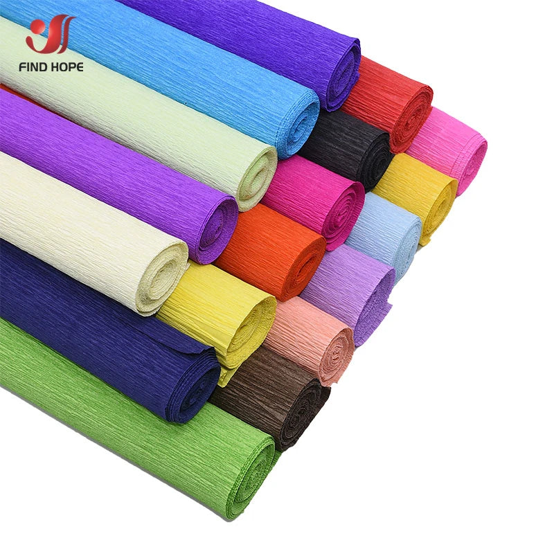 250*25cm(8ft x9.8") Colored Crepe Paper Roll Origami Crinkled Crepe Paper Craft DIY Flowers Decoration Gift Wrapping Paper Craft