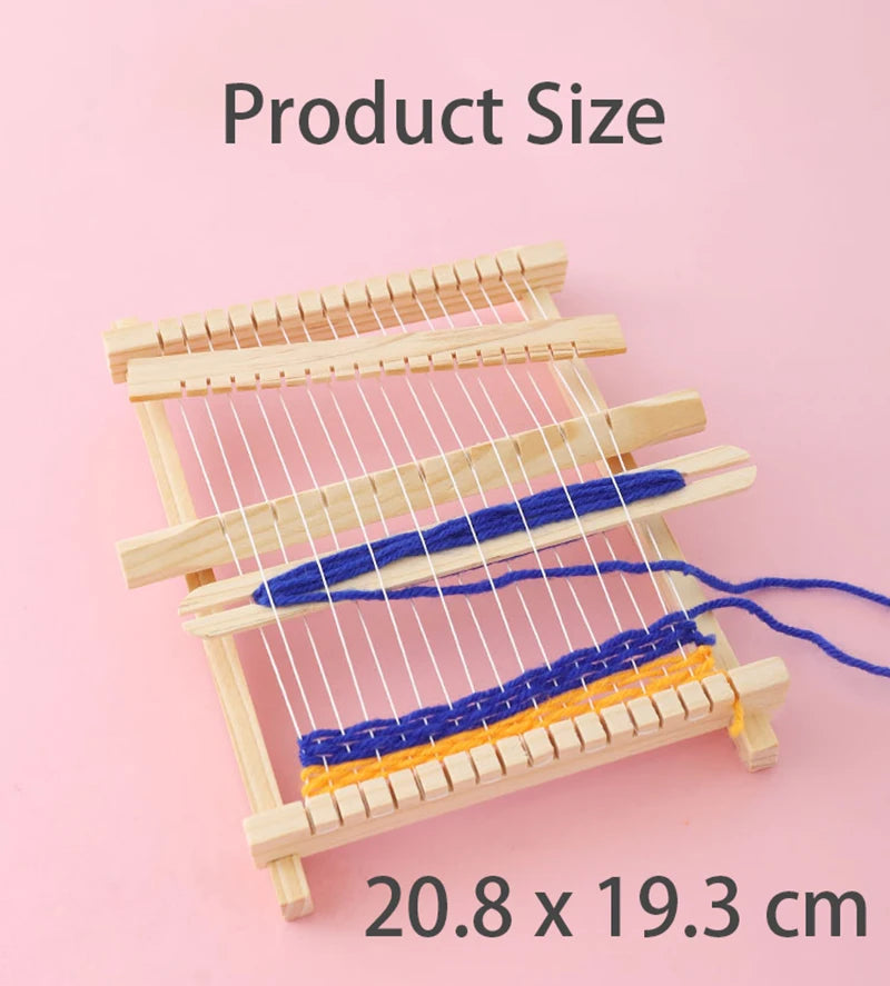 Children Wooden Diy Weave Loom Toys Set Pretend Play Hand Knitting Toys For Girls Household Knitting Machine Fine Motor Training