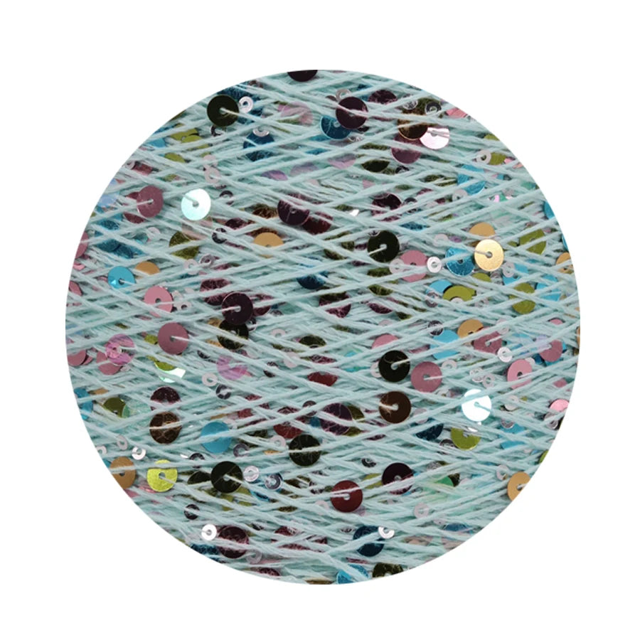 COOMAMUU 50/Ball пряжа 140M Hand Knitting Cotton Yarn 3mm+6mm Sequins Yarn DIY for Woman Woollen Sweater Hat Scarf Supplier