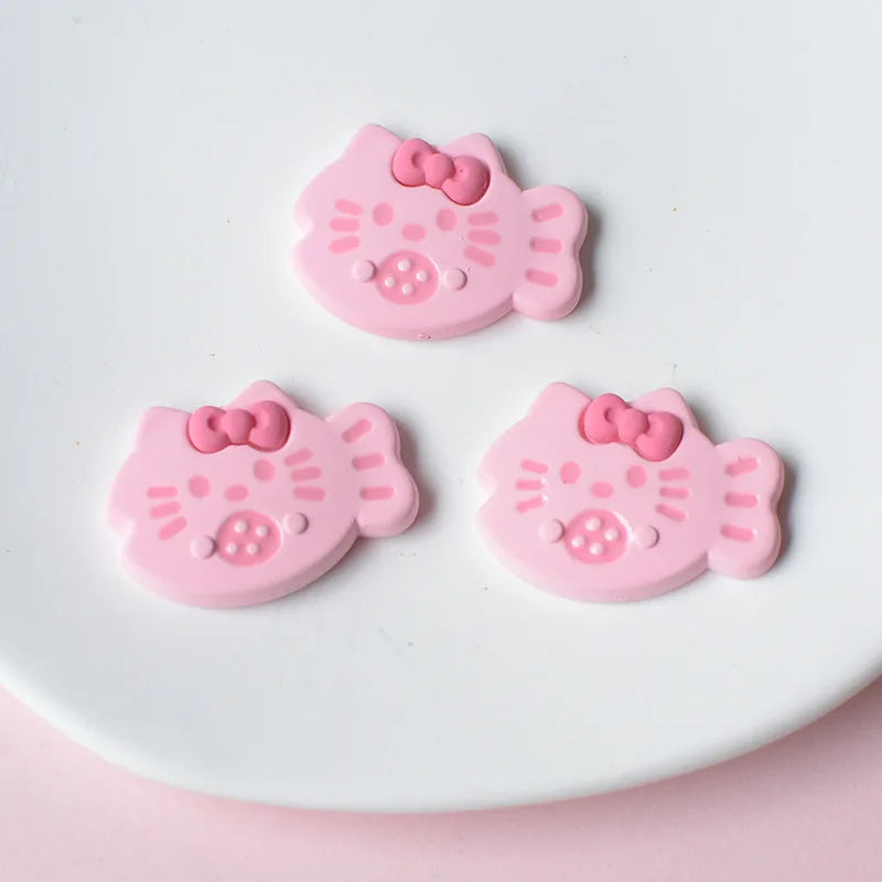 100pcs Flatback Resin Colorful Cat Fish Cabochon Crafts Fit Phone Deco Parts DIY Jewelry Accessories Scrapbook Embellishment