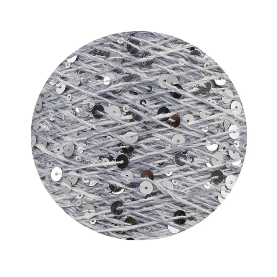 COOMAMUU 50/Ball пряжа 140M Hand Knitting Cotton Yarn 3mm+6mm Sequins Yarn DIY for Woman Woollen Sweater Hat Scarf Supplier