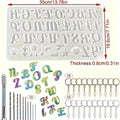 DIY Letter-shaped Jewelry Silicone Mold Set, Handcrafted Keychain Pendant Making Tools