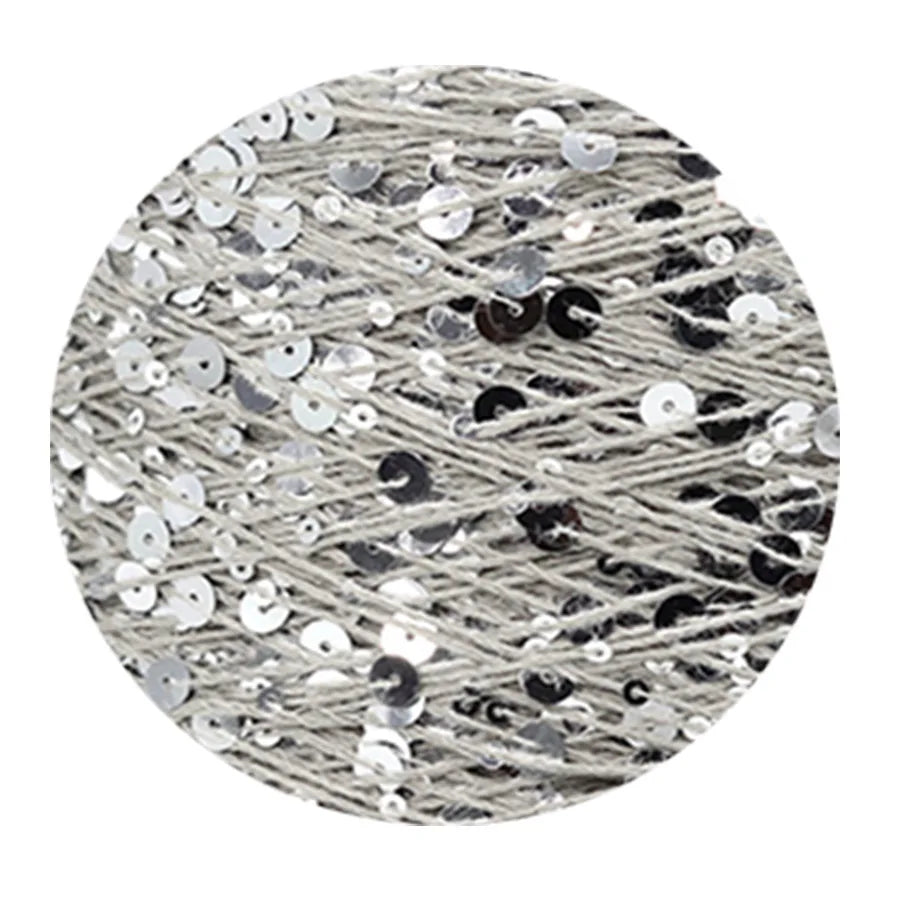 COOMAMUU 50/Ball пряжа 140M Hand Knitting Cotton Yarn 3mm+6mm Sequins Yarn DIY for Woman Woollen Sweater Hat Scarf Supplier