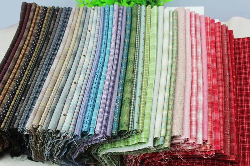 15pc23*33cm Japanese Yarn Dyed Cotton Fabric Patchwork Purse Bag Doll Quilting Craft Material Scrapbooking Sewing Cloth bundle