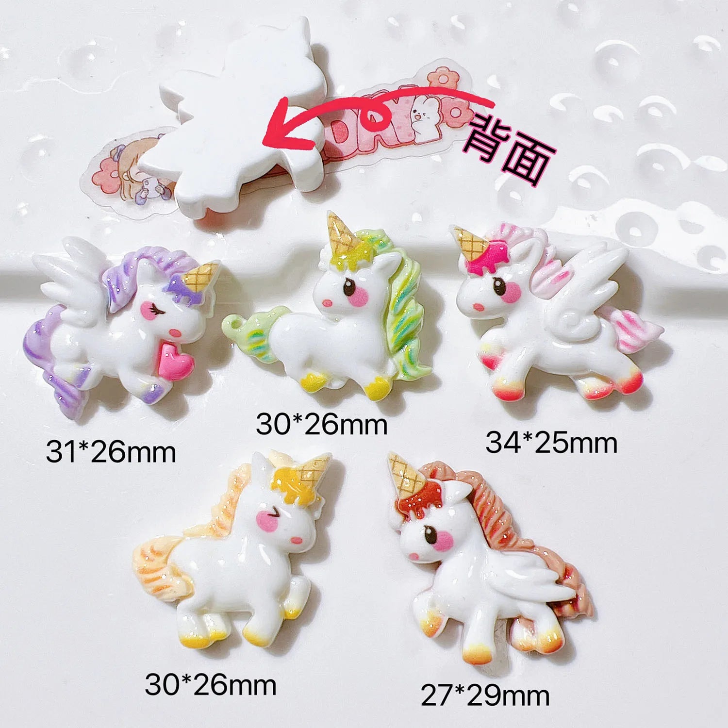 100Pcs/bag Cute Cartoon House Resin Cabochon Unicorn Flat Back Scrapbook Kawaii DIY Home Embellishments Hairpin Accessories