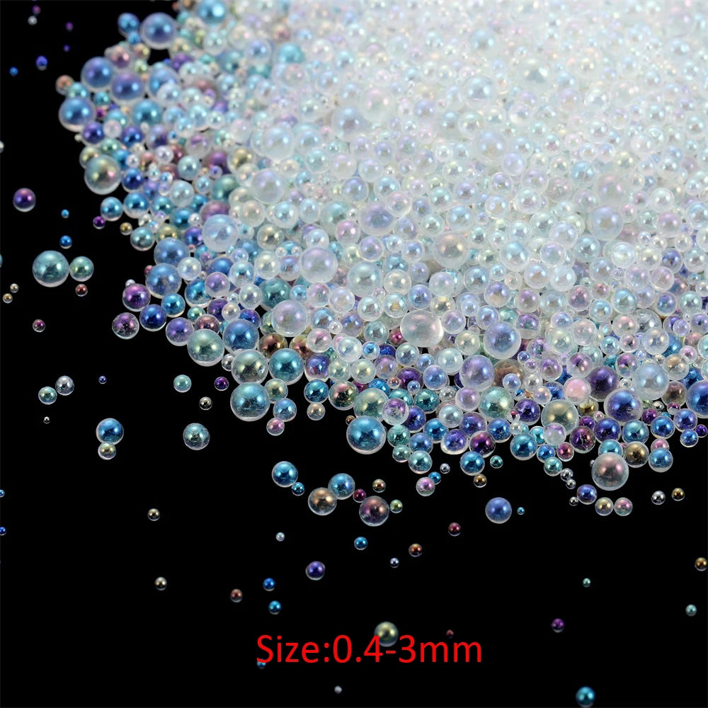 10/20g 0.4-3mm Mini Bubble Ball Beads Tiny Glass Bead Resin Filling for Silicone Mold UV Resin Epoxy Filler DIY Nail Art Decor
